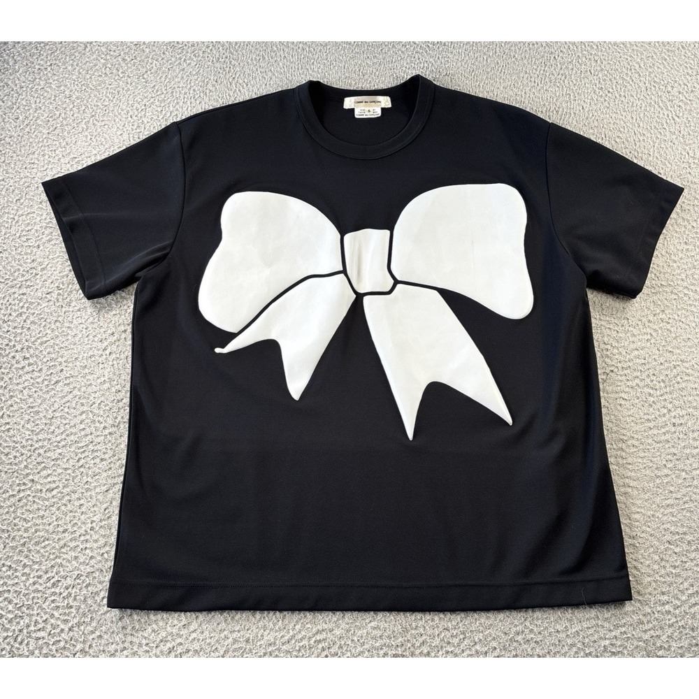 Comme des Garcons T Shirt Womens Small Puffy Oversized Bow  Made in Japan